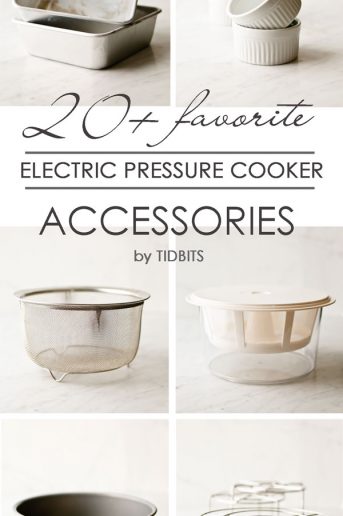 Collage of electric cooker accessories with text