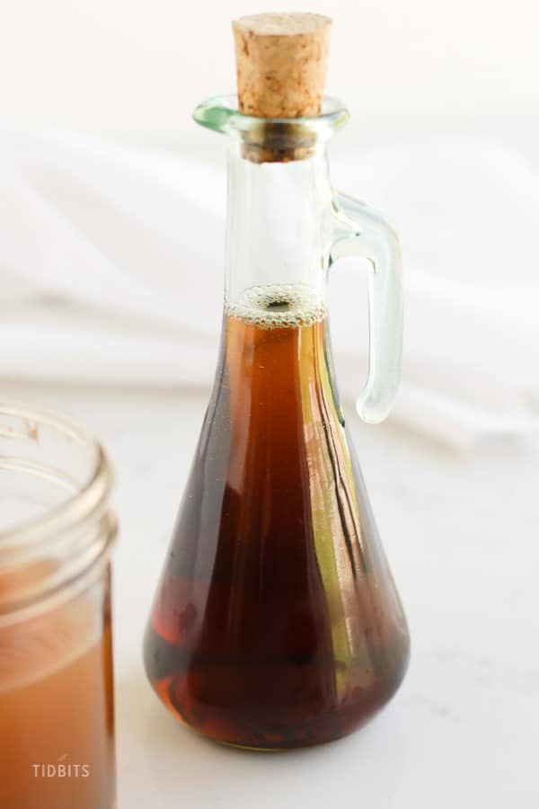 Maple extract in a tall glass bottle