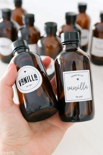 Two bottles of vanilla extract