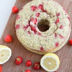 Pressure Cooker Strawberry Lemon Poppy Seed Breakfast Cake