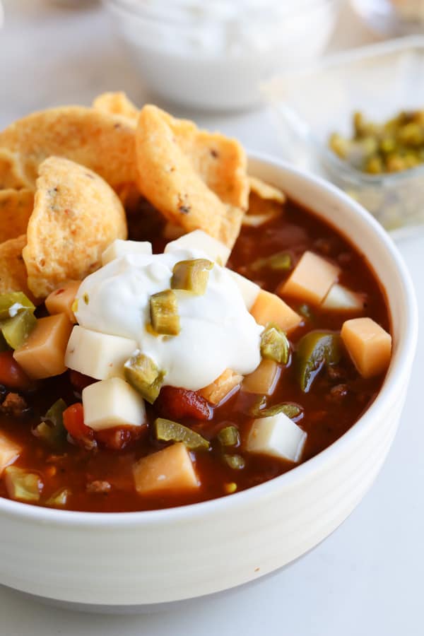Pressure Cooker Triple Bean Chili is a healthy, flavorful, and perfect for a cold night
