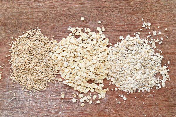 Oats on a wooden work surface