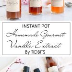 Homemade Instant Pot Gourmet Vanilla Extract in bottles with label