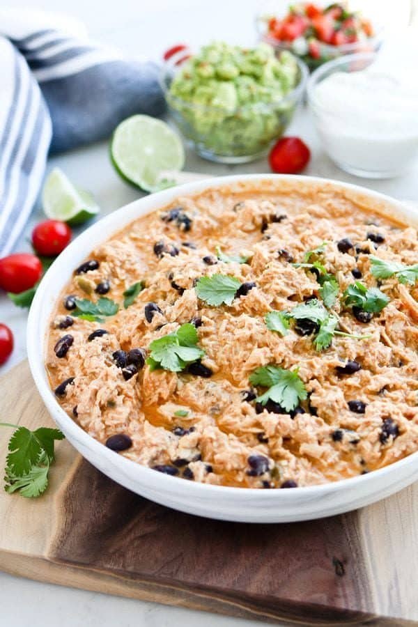 Instant Pot Mexican Inspired Healthy Crack Chicken in a bowl