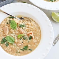Instant Pot Thai Green Coconut Curry, Pork, and Lime Risotto