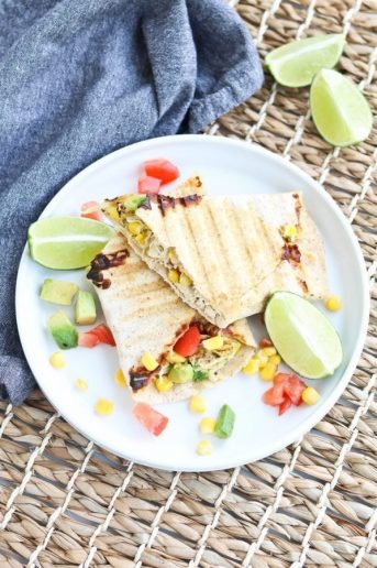 Instant Pot Chipotle Ranch Chicken Panini on a plate