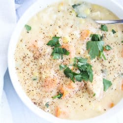 Instant Pot Creamy Chicken and Corn Chowder with Sweet Potatoes