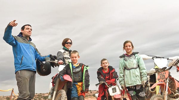 family by dirt bikes