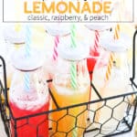 Instant Pot Lemonade in bottles with a straw