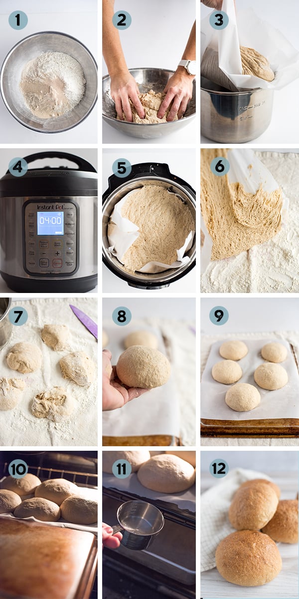 step by step collage of how to make bread bowls