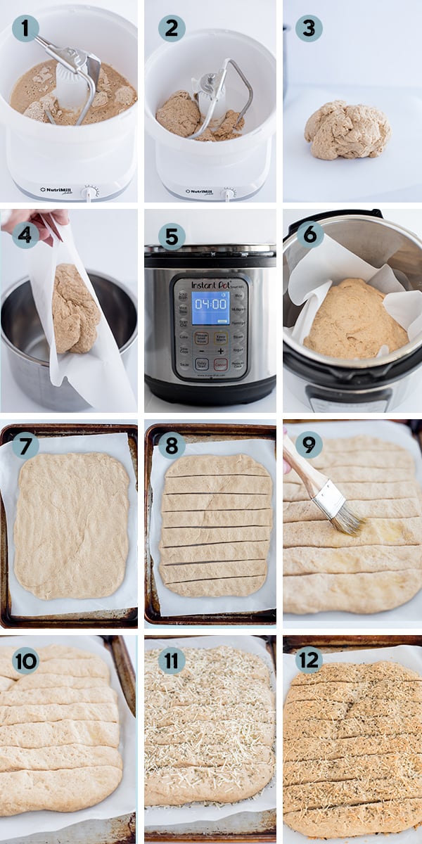 step by step collage of how to make whole wheat breadsticks
