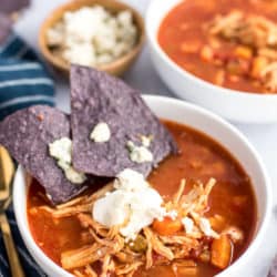 Instant Pot Buffalo Chicken Soup with Blue Cheese Nachos