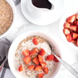 Instant Pot Strawberries and Cream Steel Cut Oats