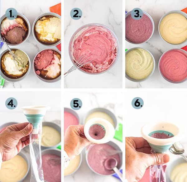 step by step collage of how to make homemade yogurt tubes