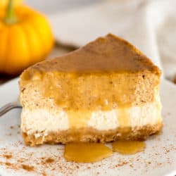 Instant Pot Layered Pumpkin Cheesecake with Maple Glaze