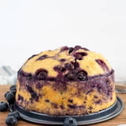 Instant Pot Blueberry Breakfast Cake with Honey Lemon Yogurt Sauce