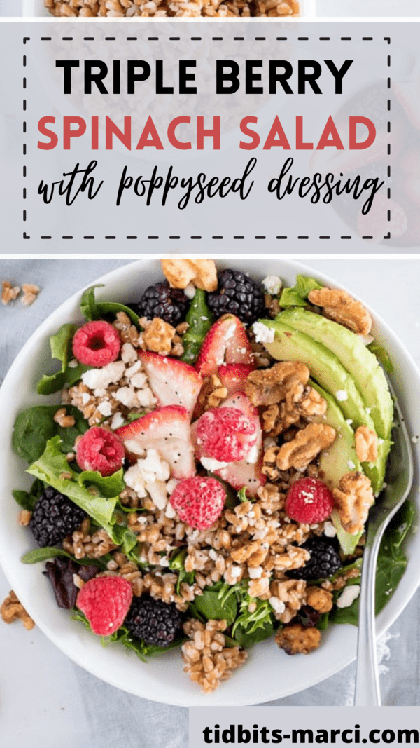 Mixed Berry Spinach Salad with Farro and Poppy Seed Dressing - InstaFresh Meals Mixed Berry Spinach Salad with Farro and Poppy Seed Dressing - InstaFresh Meals
