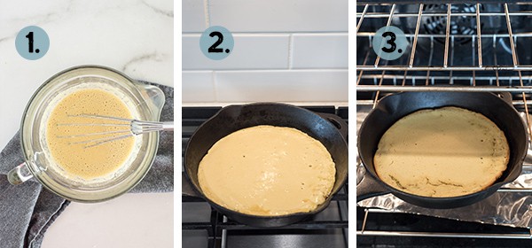 step by step collage of how to make easy socca bread